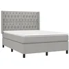 Image de vidaXL Sommier à lattes de lit avec matelas Gris clair 140x190cm Tissu