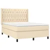 Image de vidaXL Sommier à lattes de lit avec matelas Crème 140x190 cm Tissu