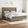 Image de vidaXL Sommier à lattes de lit avec matelas Taupe 160x200 cm Tissu