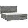 Image de vidaXL Sommier à lattes de lit avec matelas Gris foncé 180x200cm Tissu