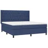 Image de vidaXL Sommier à lattes de lit avec matelas Bleu 180x200 cm Tissu