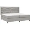 Image de vidaXL Sommier à lattes de lit avec matelas Gris clair 200x200cm Tissu