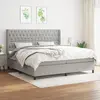 Image de vidaXL Sommier à lattes de lit avec matelas Gris clair 200x200cm Tissu