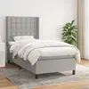 Image de vidaXL Sommier à lattes de lit avec matelas Gris clair 80x200 cm Tissu