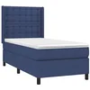 Image de vidaXL Sommier à lattes de lit avec matelas Bleu 90x190 cm Tissu