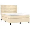 Image de vidaXL Sommier à lattes de lit avec matelas Crème 140x190 cm Tissu
