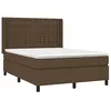 Image de vidaXL Sommier à lattes de lit avec matelas Marron foncé 140x200 cm