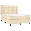 Image de vidaXL Sommier à lattes de lit avec matelas Crème 140x200 cm Tissu