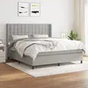 Image de vidaXL Sommier à lattes de lit avec matelas Gris clair 160x200cm Tissu