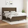 Image de vidaXL Sommier à lattes de lit avec matelas Marron foncé 160x200 cm