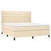 Image de vidaXL Sommier à lattes de lit avec matelas Crème 160x200 cm Tissu