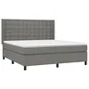 Image de vidaXL Sommier à lattes de lit avec matelas Gris foncé 180x200cm Tissu