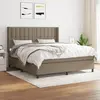 Image de vidaXL Sommier à lattes de lit avec matelas Taupe 180x200 cm Tissu