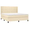Image de vidaXL Sommier à lattes de lit avec matelas Crème 180x200 cm Tissu