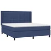 Image de vidaXL Sommier à lattes de lit avec matelas Bleu 180x200 cm Tissu