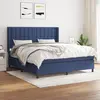 Image de vidaXL Sommier à lattes de lit avec matelas Bleu 180x200 cm Tissu
