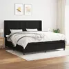 Image de vidaXL Sommier à lattes de lit avec matelas Noir 200x200 cm Tissu