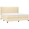 Image de vidaXL Sommier à lattes de lit avec matelas Crème 200x200 cm Tissu