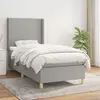 Image de vidaXL Sommier à lattes de lit avec matelas Gris clair 80x200 cm Tissu
