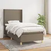 Image de vidaXL Sommier à lattes de lit avec matelas Taupe 90x190 cm Tissu