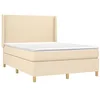 Image de vidaXL Sommier à lattes de lit avec matelas Crème 140x200 cm Tissu