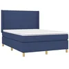Image de vidaXL Sommier à Lattes de Lit avec Matelas, Lit Rembourré, Lit Double, Lit Adulte de Chambre à Coucher Intérieur, Moderne, Bleu 140x200 cm Tissu