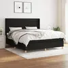 Image de vidaXL Sommier à lattes de lit avec matelas Noir 160x200 cm Tissu
