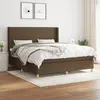 Image de vidaXL Sommier à lattes de lit avec matelas Marron foncé 160x200 cm