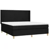 Image de vidaXL Sommier à lattes de lit avec matelas Noir 180x200 cm Tissu