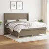 Image de vidaXL Sommier à lattes de lit avec matelas Taupe 180x200 cm Tissu