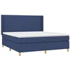Image de vidaXL Sommier à lattes de lit avec matelas Bleu 180x200 cm Tissu