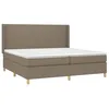 Image de vidaXL Sommier à lattes de lit avec matelas Taupe 200x200 cm Tissu