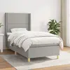 Image de vidaXL Sommier à lattes de lit et matelas Gris clair 90x190 cm Tissu
