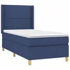 Image de vidaXL Sommier à lattes de lit avec matelas Bleu 90x190 cm Tissu