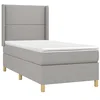 Image de vidaXL Sommier à lattes de lit avec matelas Gris clair 90x200 cm Tissu