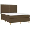 Image de vidaXL Sommier à lattes de lit avec matelas Marron foncé 140x200 cm
