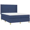 Image de vidaXL Sommier à lattes de lit avec matelas Bleu 140x200 cm Tissu