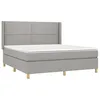 Image de vidaXL Sommier à lattes de lit avec matelas Gris clair 180x200cm Tissu