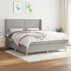 Image de vidaXL Sommier à lattes de lit avec matelas Gris clair 180x200cm Tissu