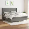 Image de vidaXL Sommier à lattes de lit avec matelas Gris foncé 180x200cm Tissu