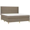 Image de vidaXL Sommier à lattes de lit avec matelas Taupe 180x200 cm Tissu