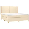 Image de vidaXL Sommier à lattes de lit avec matelas Crème 180x200 cm Tissu