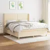 Image de vidaXL Sommier à lattes de lit avec matelas Crème 180x200 cm Tissu