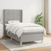 Image de vidaXL Sommier à lattes de lit et matelas Gris clair 90x190 cm Tissu