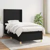 Image de vidaXL Sommier à lattes de lit avec matelas Noir 90x190 cm Tissu