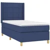 Image de vidaXL Sommier à lattes de lit avec matelas Bleu 100x200 cm Tissu