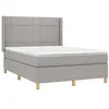 Image de vidaXL Sommier à lattes de lit avec matelas Gris clair 140x190cm Tissu