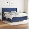 Image de vidaXL Sommier à lattes de lit avec matelas Bleu 160x200 cm Tissu