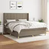 Image de vidaXL Sommier à lattes de lit avec matelas Taupe 180x200 cm Tissu