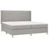 Image de vidaXL Sommier à lattes de lit avec matelas Gris clair 200x200cm Tissu